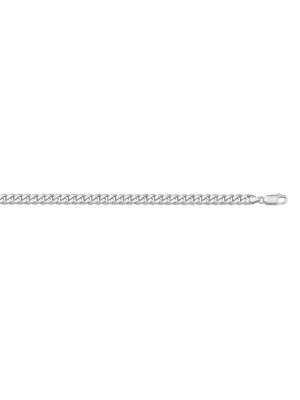 10k, 14k White Gold Flat Beveled Link Curb 3.3 mm Italian Chain