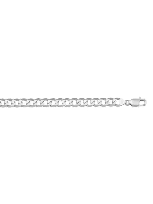 10k, 14k White Gold Open Link Solid Curb 5.8 mm Italian Chain