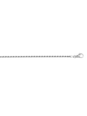10k, 14k White Gold Solid Diamond Cut Rope 1.3 mm Italian Chain