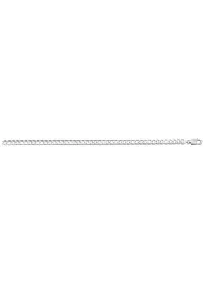 10k, 14k White Gold Solid Open Link Curb 2.4 mm Italian Chain