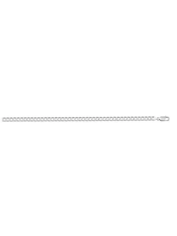 10k, 14k White Gold Solid Open Link Curb 2.4 mm Italian Chain