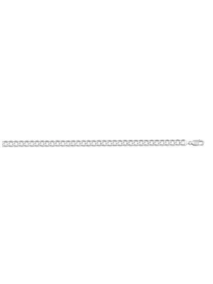 10k, 14k White Gold Solid Open Link Curb 3.0 mm Italian Chain