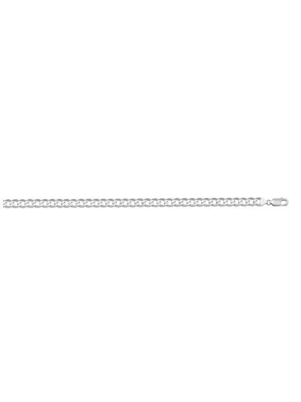 10k, 14k White Gold Solid Open Link Curb 3.0 mm Italian Chain