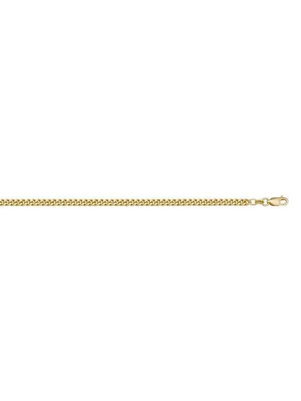 10k, 14k Yellow Gold Curb Link 1.4 mm Italian Chain