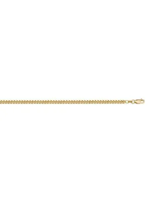 10k, 14k Yellow Gold Curb Link 1.4 mm Italian Chain