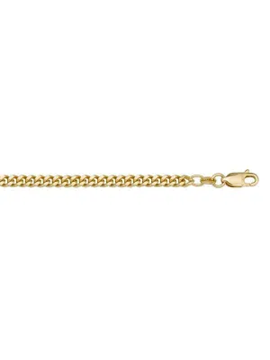 10k, 14k Yellow Gold Curb Link 2.7 mm Italian Chain