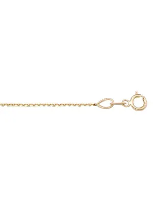 10k, 14k Yellow Gold Diamond Cut Open Cable 1.0 mm Italian Chain