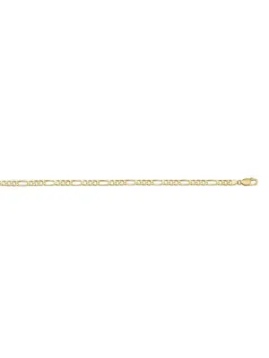 10k, 14k Yellow Gold Figaro Link 3.1 mm Italian Chain