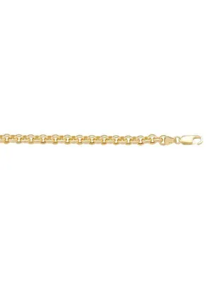 10k, 14k Yellow Gold Hollow Rolo 5.3 mm Italian Chain