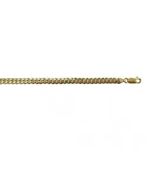 10k, 14k Yellow Gold Solid Domed Link Curb 4.2 mm Italian Chain