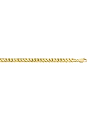 10k, 14k Yellow Gold Solid Flat Beveled Link Curb 4.0 mm Italian Chain