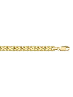 10k, 14k Yellow Gold Solid Flat Beveled Link Curb 6.0 mm Italian Chain
