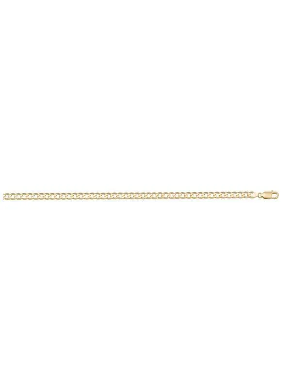10k, 14k Yellow Gold Solid Open Link Curb 2.4 mm Italian Chain