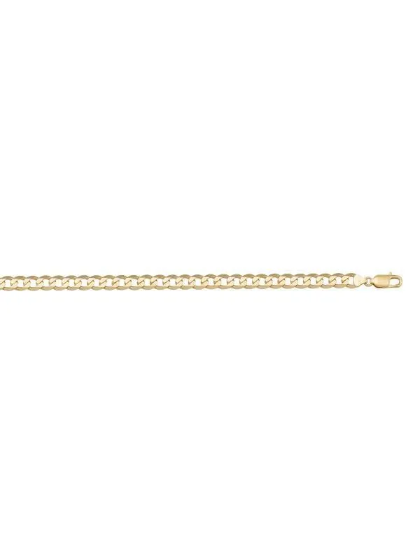 10k, 14k Yellow Gold Solid Open Link Curb 3.7 mm Italian Chain