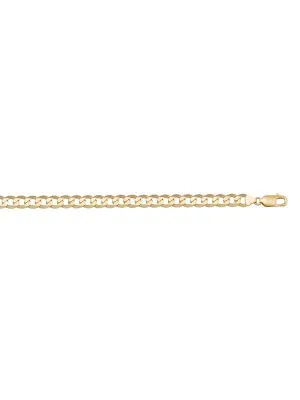10k, 14k Yellow Gold Solid Open Link Curb 4.5 mm Italian Chain