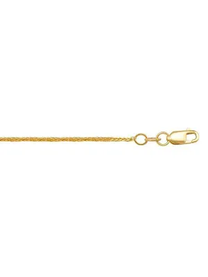 10k, 14k Yellow Gold Square Wheat 0.8 mm Italian Chain