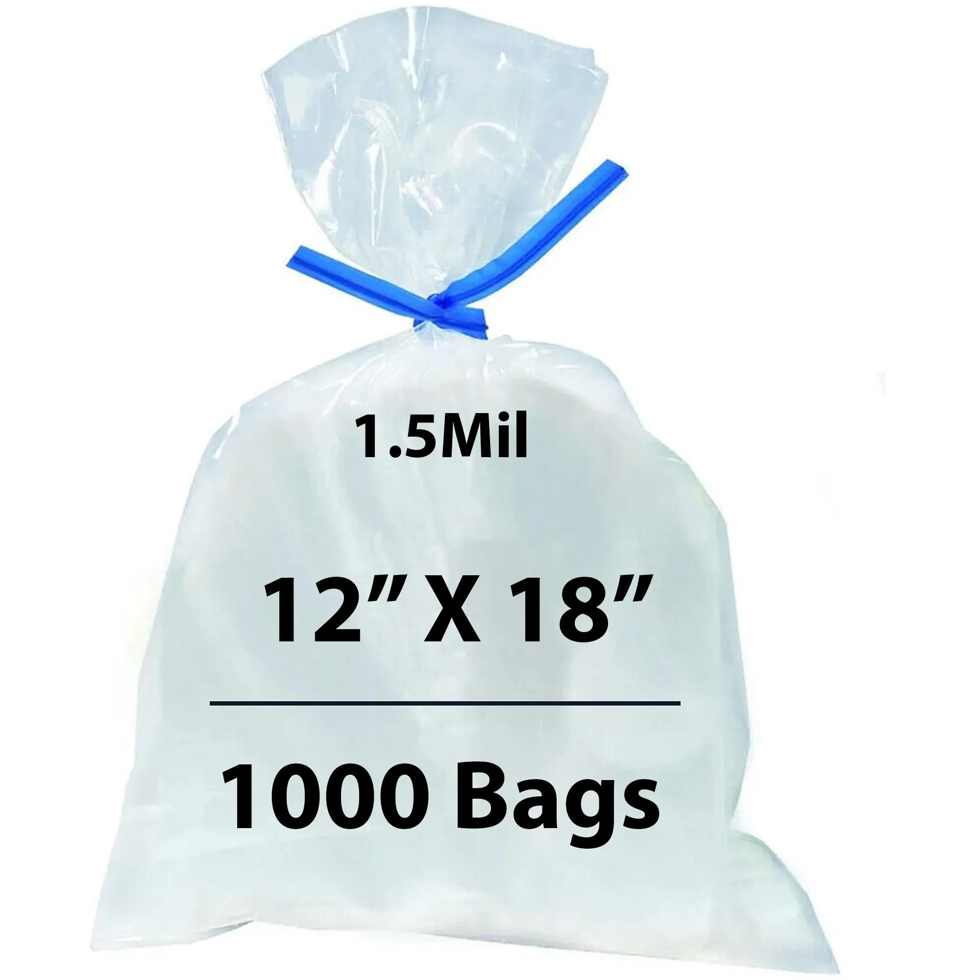 12X18 inches Polypropylene Bags 1.5 Mil Clear Flat