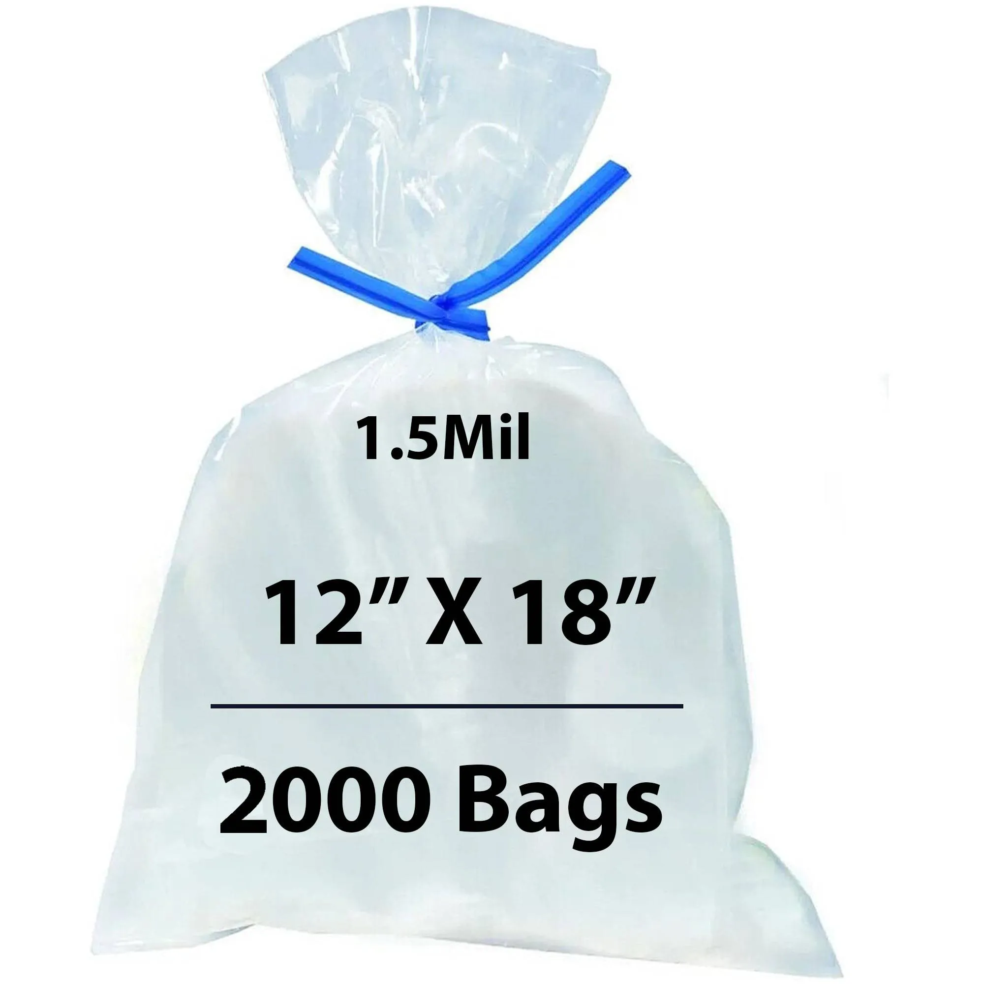 12X18 inches Polypropylene Bags 1.5 Mil Clear Flat