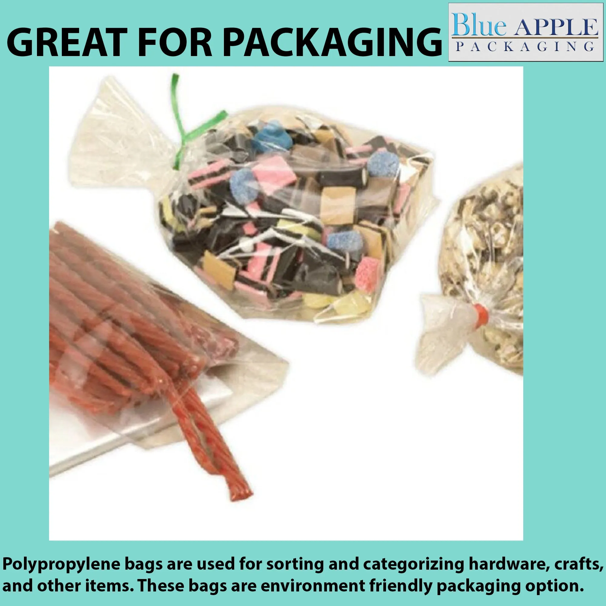 12X18 inches Polypropylene Bags 1.5 Mil Clear Flat