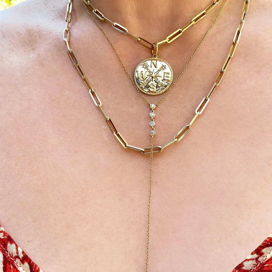 14K Gold Long Link Chain Necklace