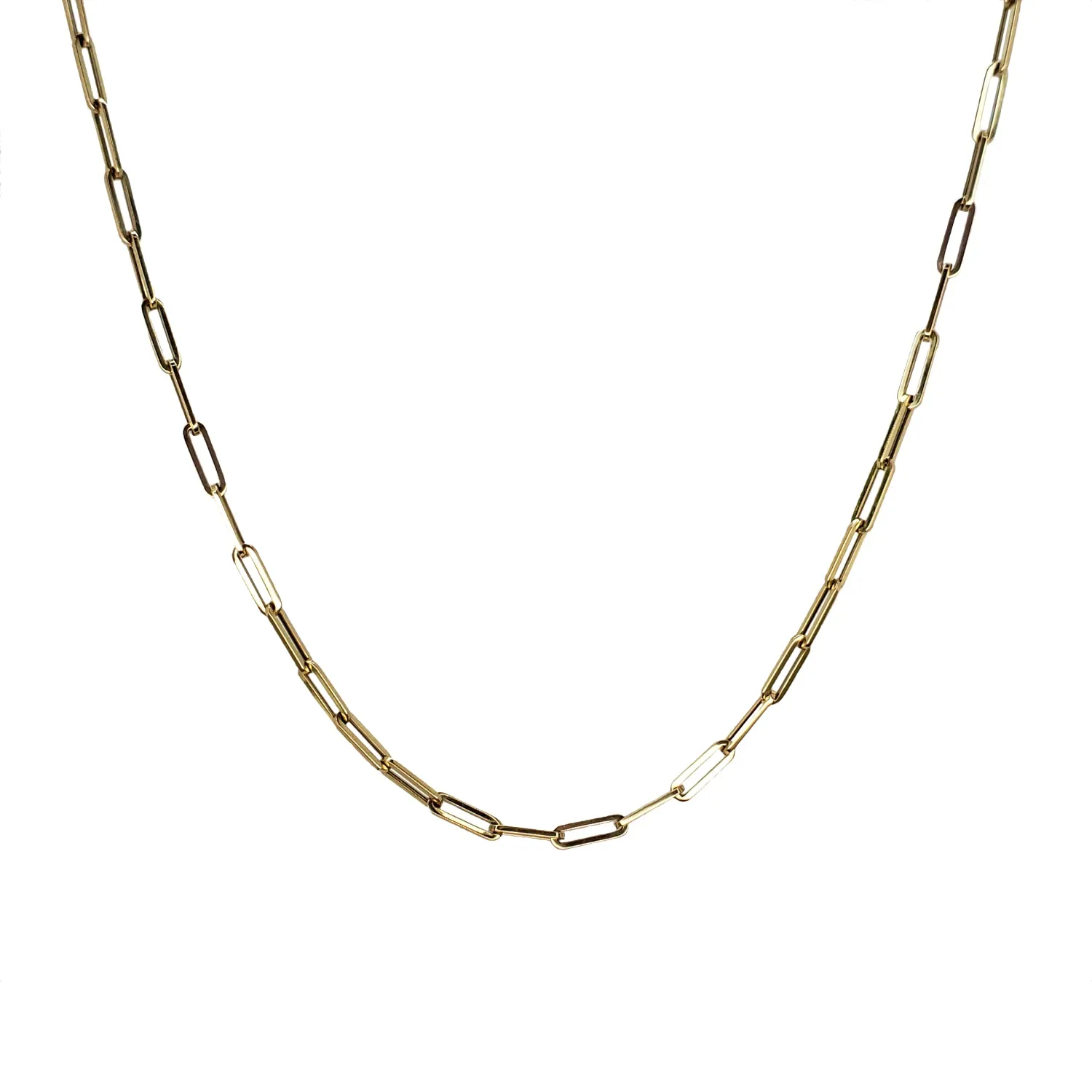 14K Gold Long Link Chain Necklace