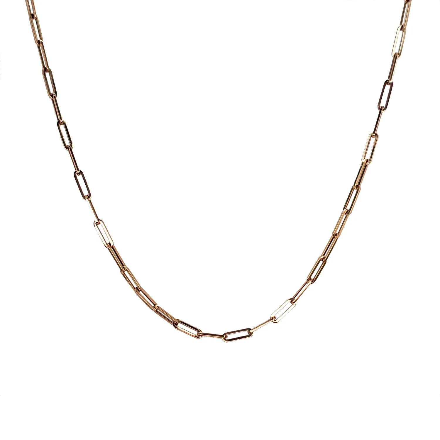14K Gold Long Link Chain Necklace