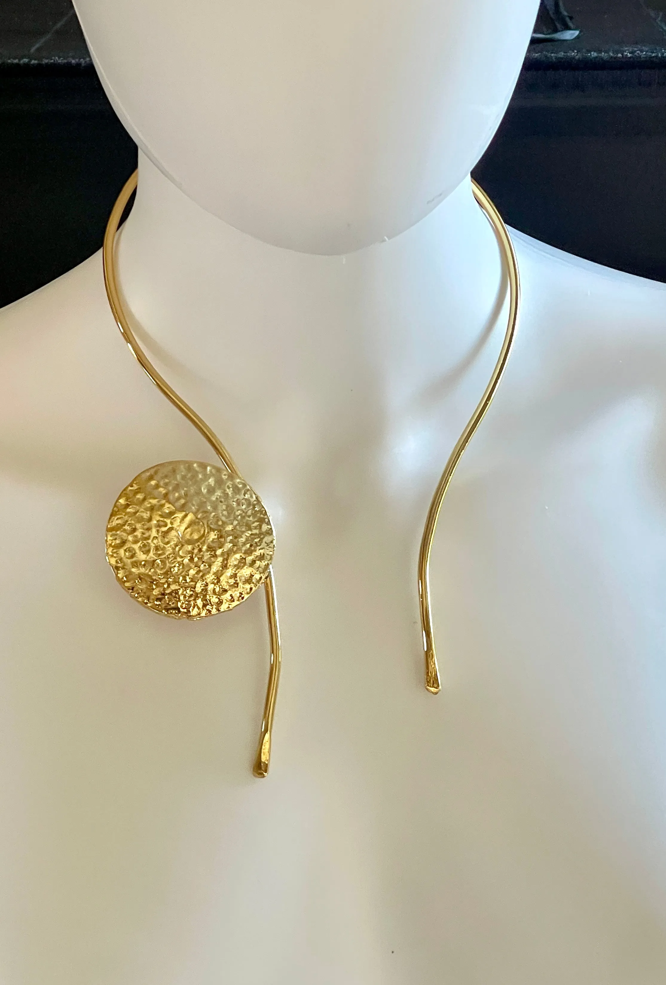 14k gold plated hand made adjustable necklace