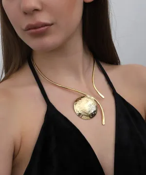 14k gold plated hand made adjustable necklace