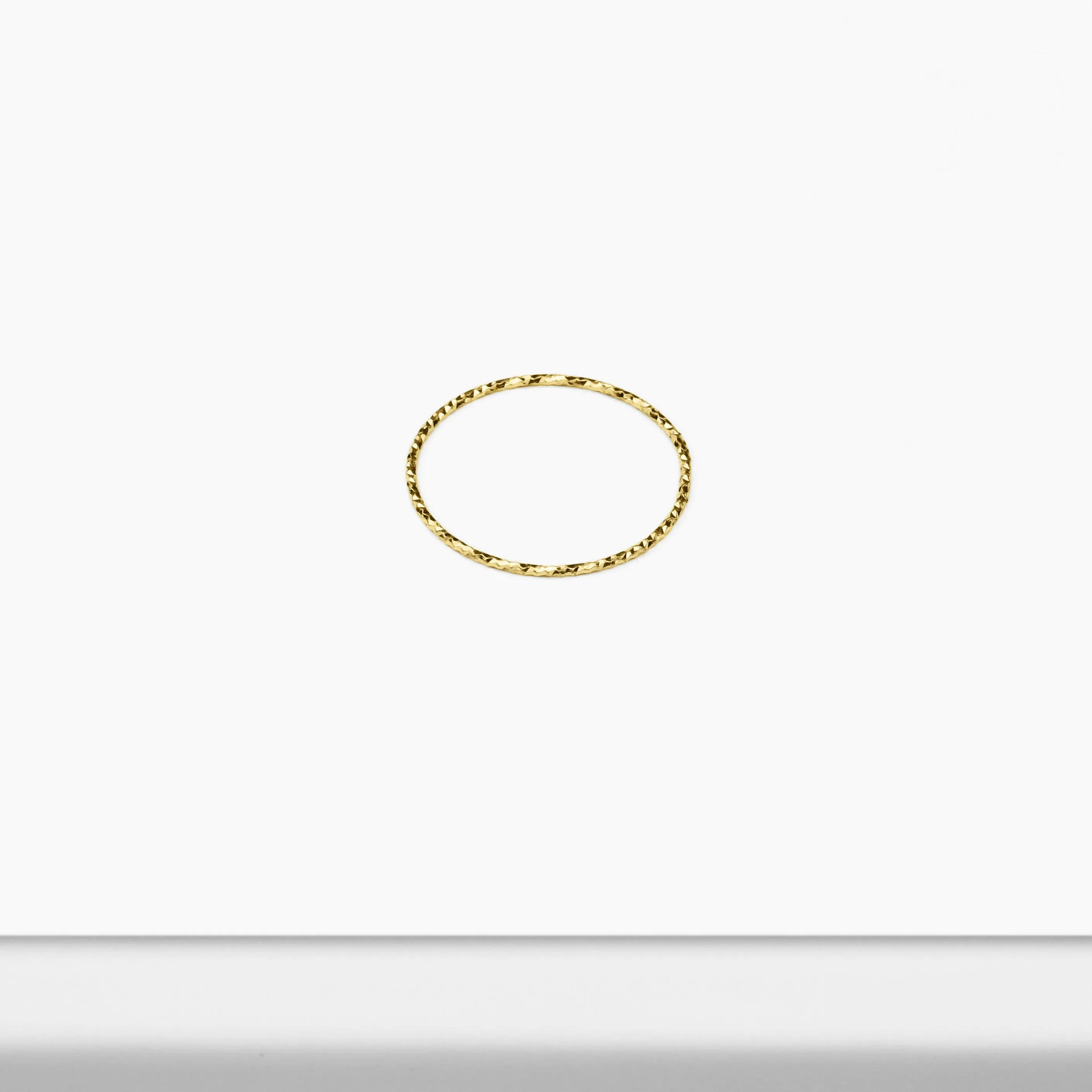 14k Solid Gold Thin Textured Stacking Ring