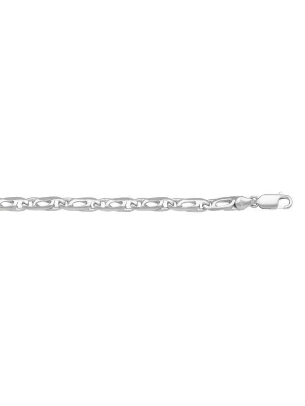 14k White Gold Tiger Eye 3.5 mm Italian Chain