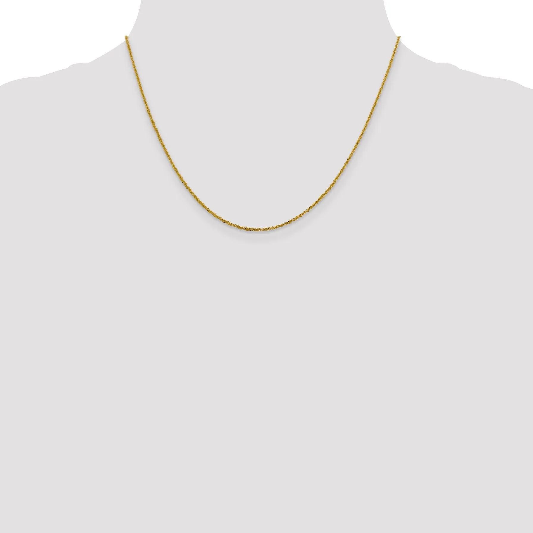 14k Yellow Gold 1.3 mm Sparkle Singapore Chain