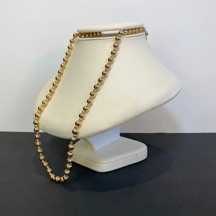 14K Yellow Gold Bead Necklace 24"
