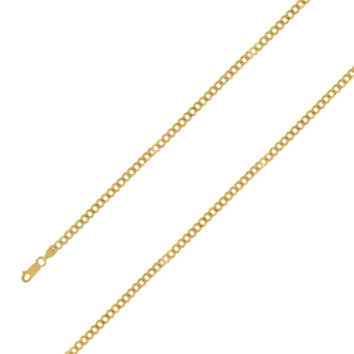 14k Yellow Gold Finish 5mm Silver Cuban Chain Size- 7"