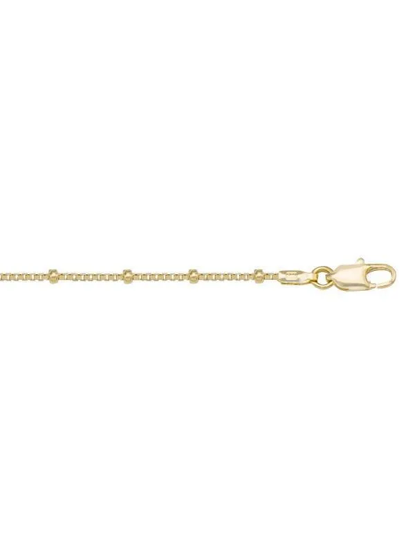 14K Yellow Station Bead 1.9 mm Italian Chain