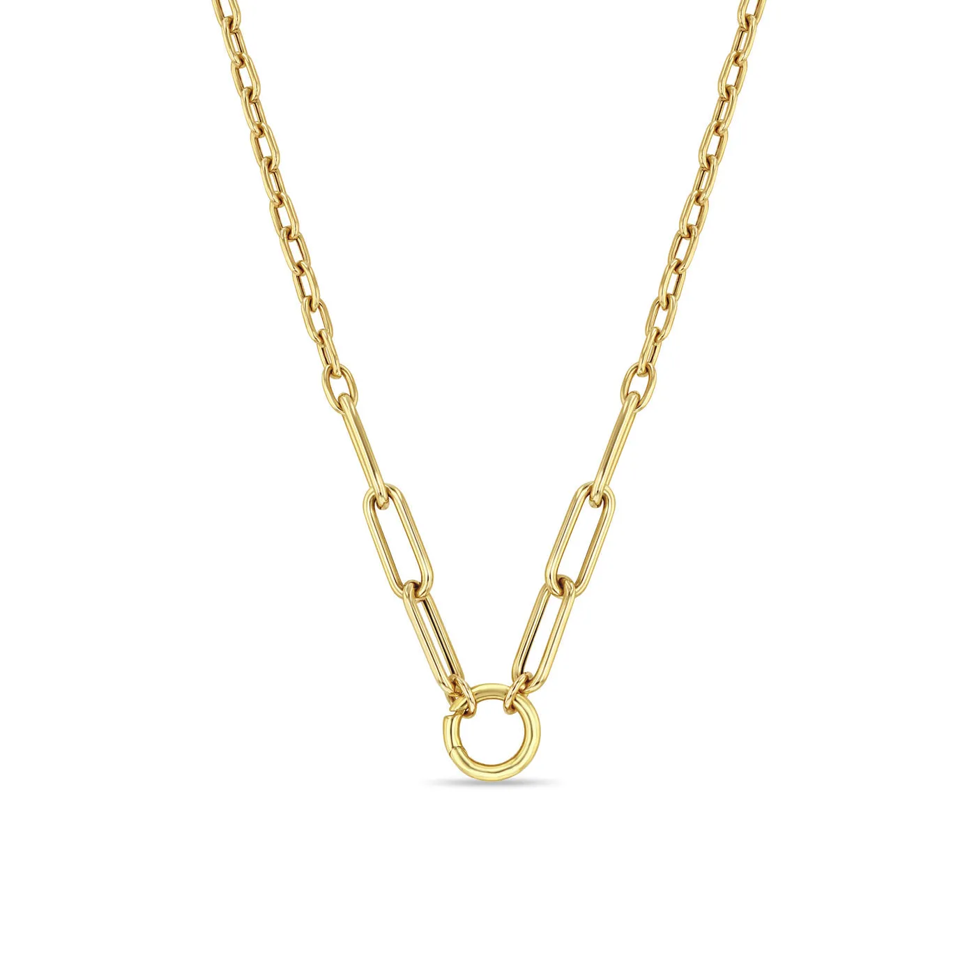 14kt Mixed Large Paper Clip   Medium Square Oval Enhancer Chain