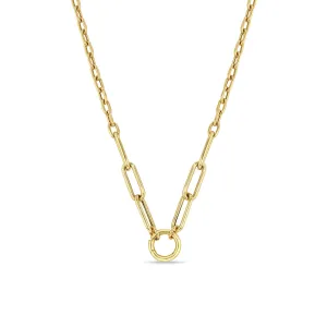 14kt Mixed Large Paper Clip   Medium Square Oval Enhancer Chain