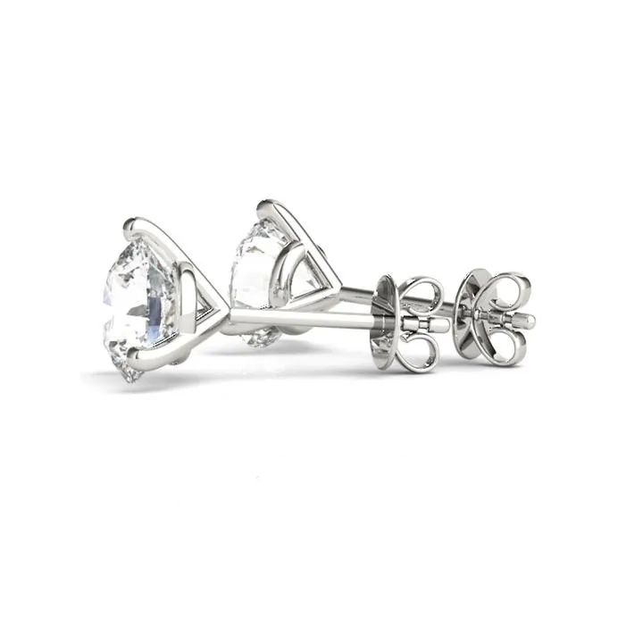 2 ct.  Three-Prong Certified Diamond Stud Earrings