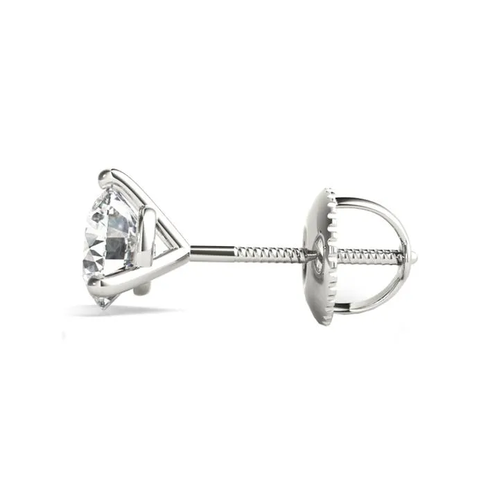 2 ct.  Three-Prong Certified Diamond Stud Earrings