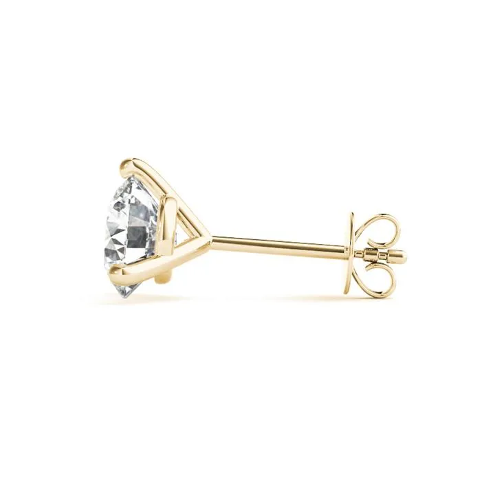 2 ct.  Three-Prong Certified Diamond Stud Earrings
