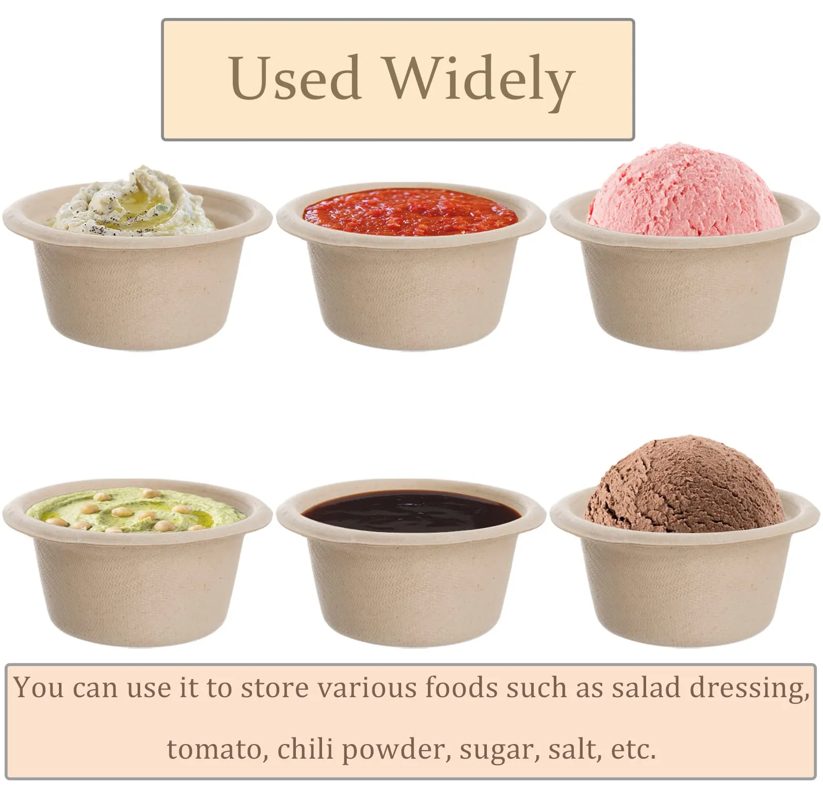 2 Oz Natural Bagasse Fiber Cups with Lids, 3 x 200 Pack - Paper Tasting Cups Disposable Sample Food cups Canada