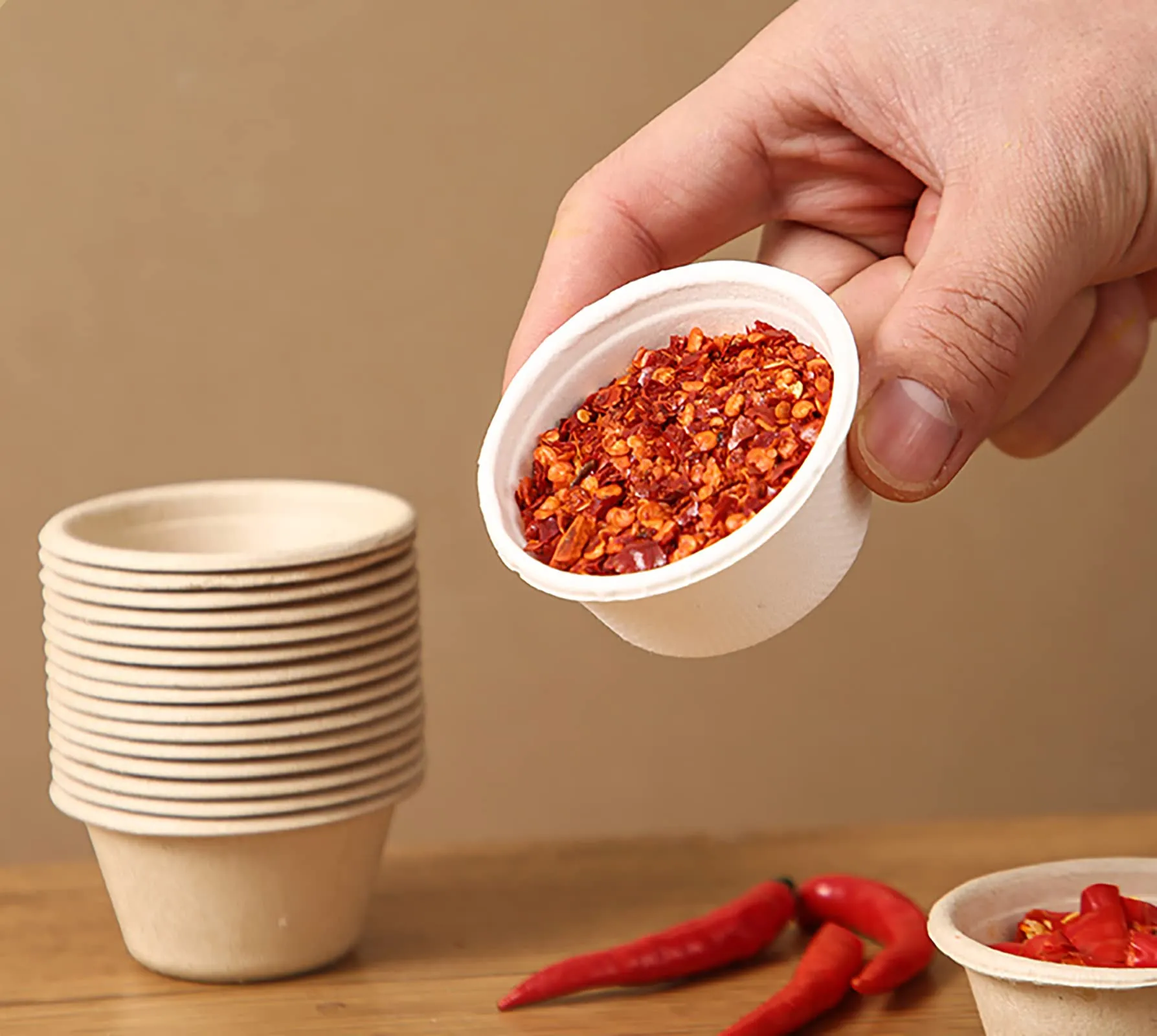 2 Oz Natural Bagasse Fiber Cups with Lids, 3 x 200 Pack - Paper Tasting Cups Disposable Sample Food cups Canada