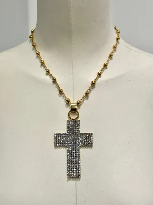 2000s Dolce & Gabbana rhinestone cross necklace
