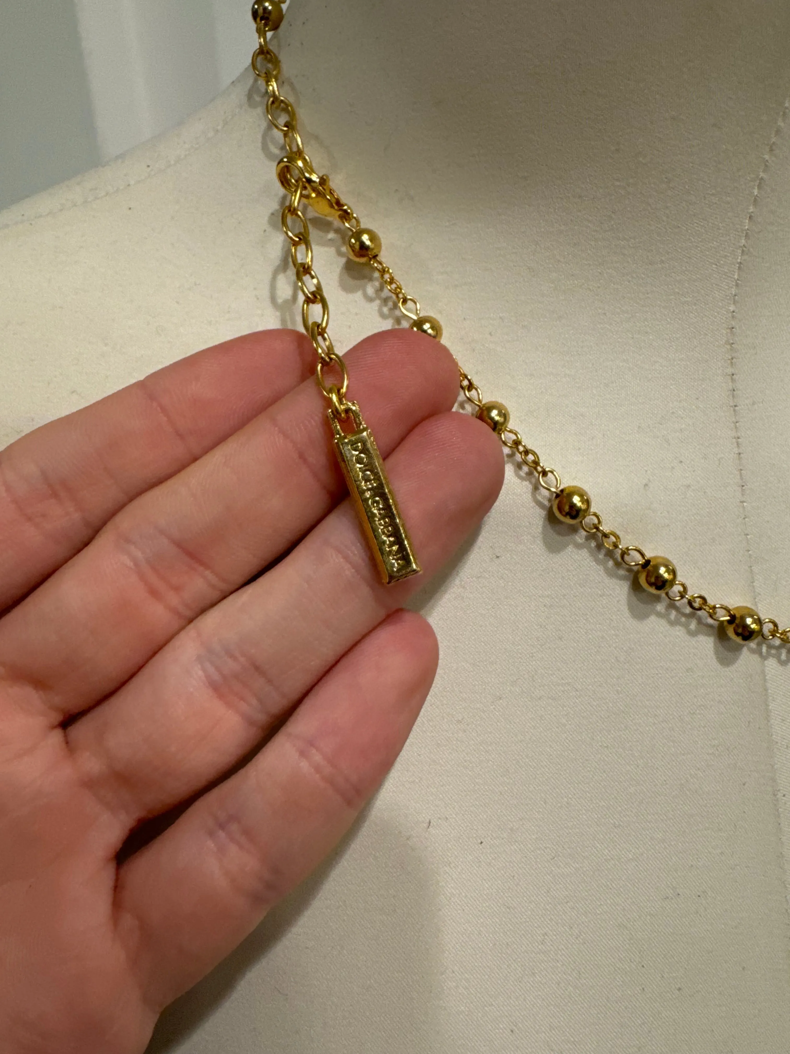 2000s Dolce & Gabbana rhinestone cross necklace