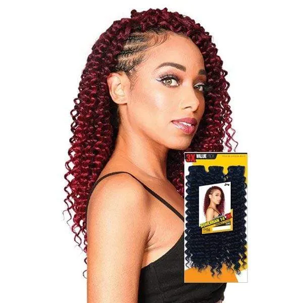 [3 Pack Deal] Zury Sis Premium African Synthetic Crochet Braid - 3X BOHEMIAN 14"