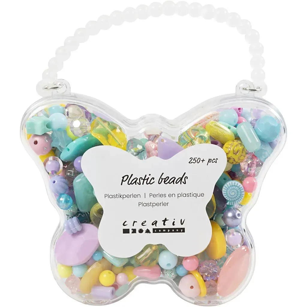 300ml Butterfly Box Colorful Plastic Beads for Jewellery Making – Easy to Thread & Fun for Kids & Adults