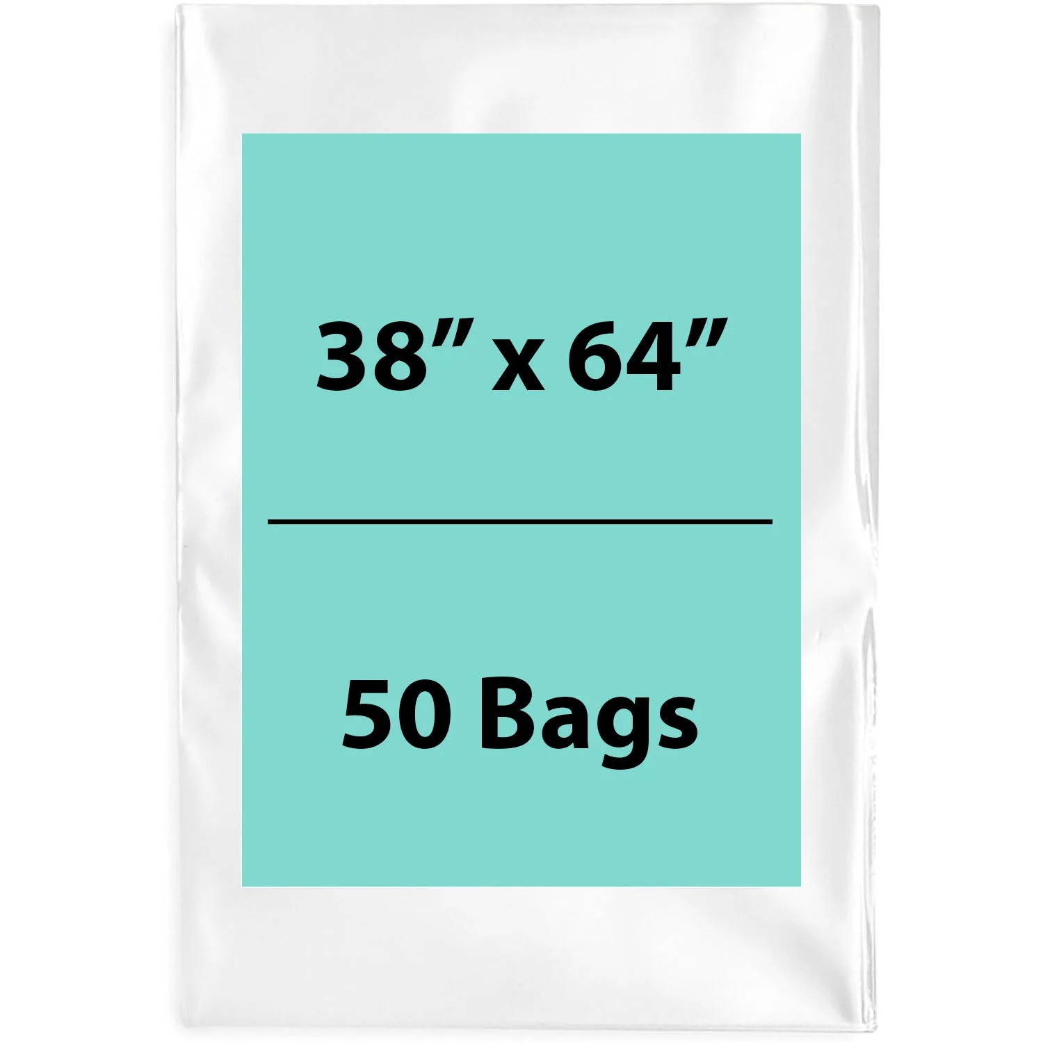 38X64 inches Clear Flat Poly Bags 6Mil Open Top (LDPE)