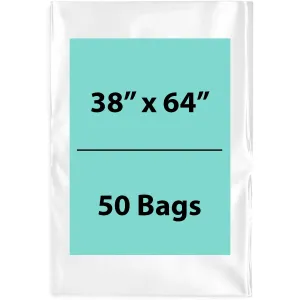 38X64 inches Clear Flat Poly Bags 6Mil Open Top (LDPE)