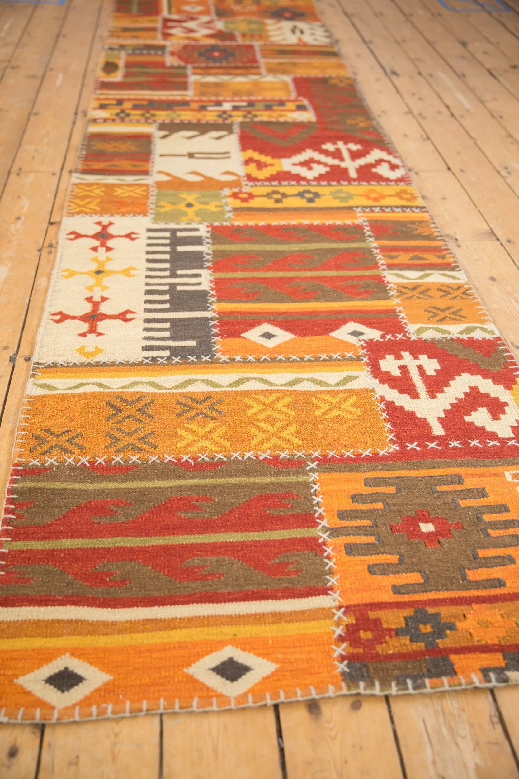 3x11.5 New Patchwork Kilim Rug Runner
