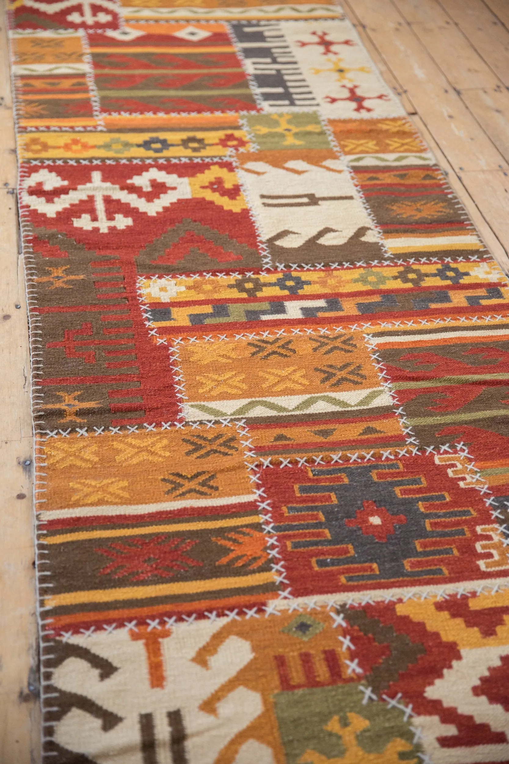 3x11.5 New Patchwork Kilim Rug Runner
