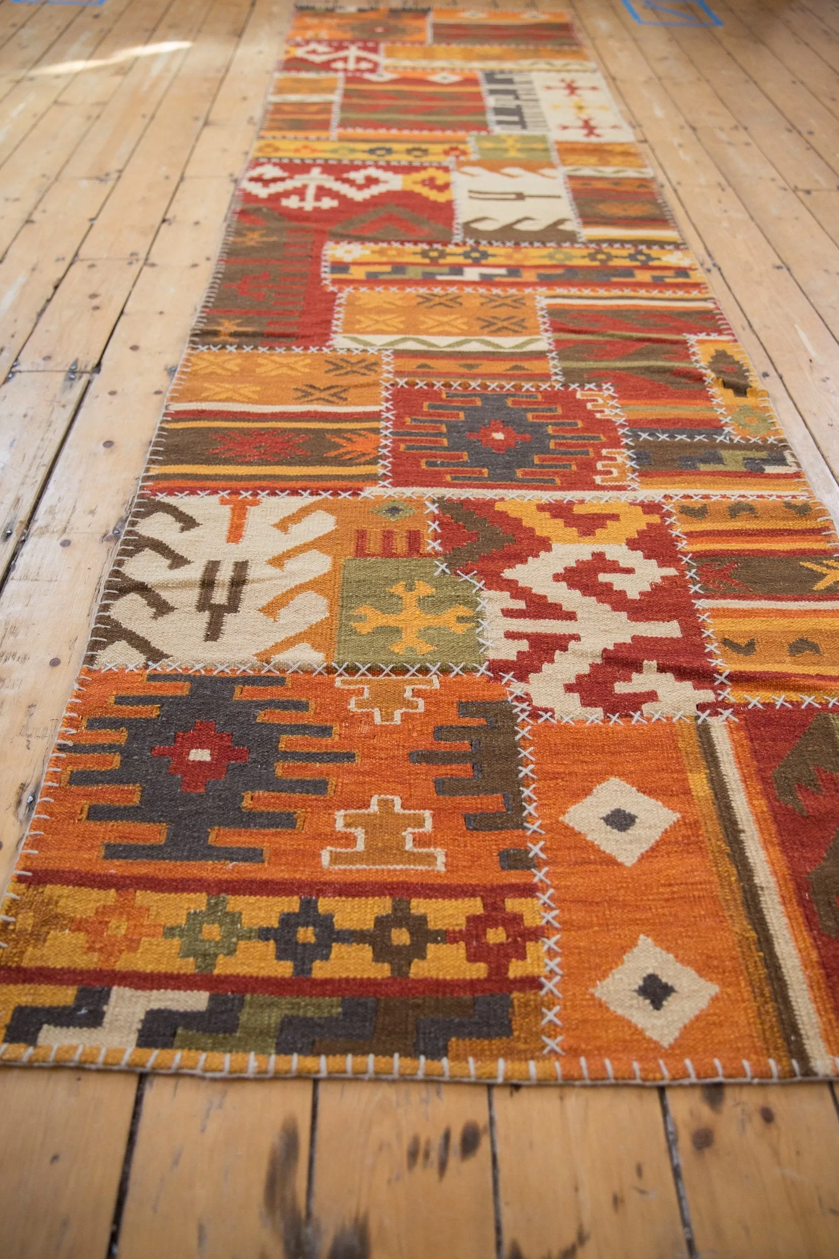 3x11.5 New Patchwork Kilim Rug Runner